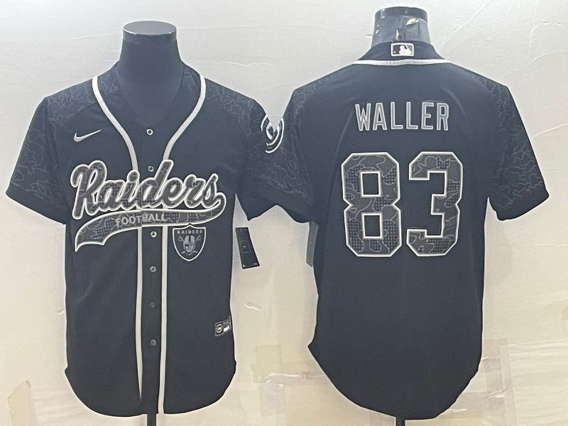 Men Oakland Raiders 83 Waller Black Reflector 2022 Nike Co branded NFL Jerseys